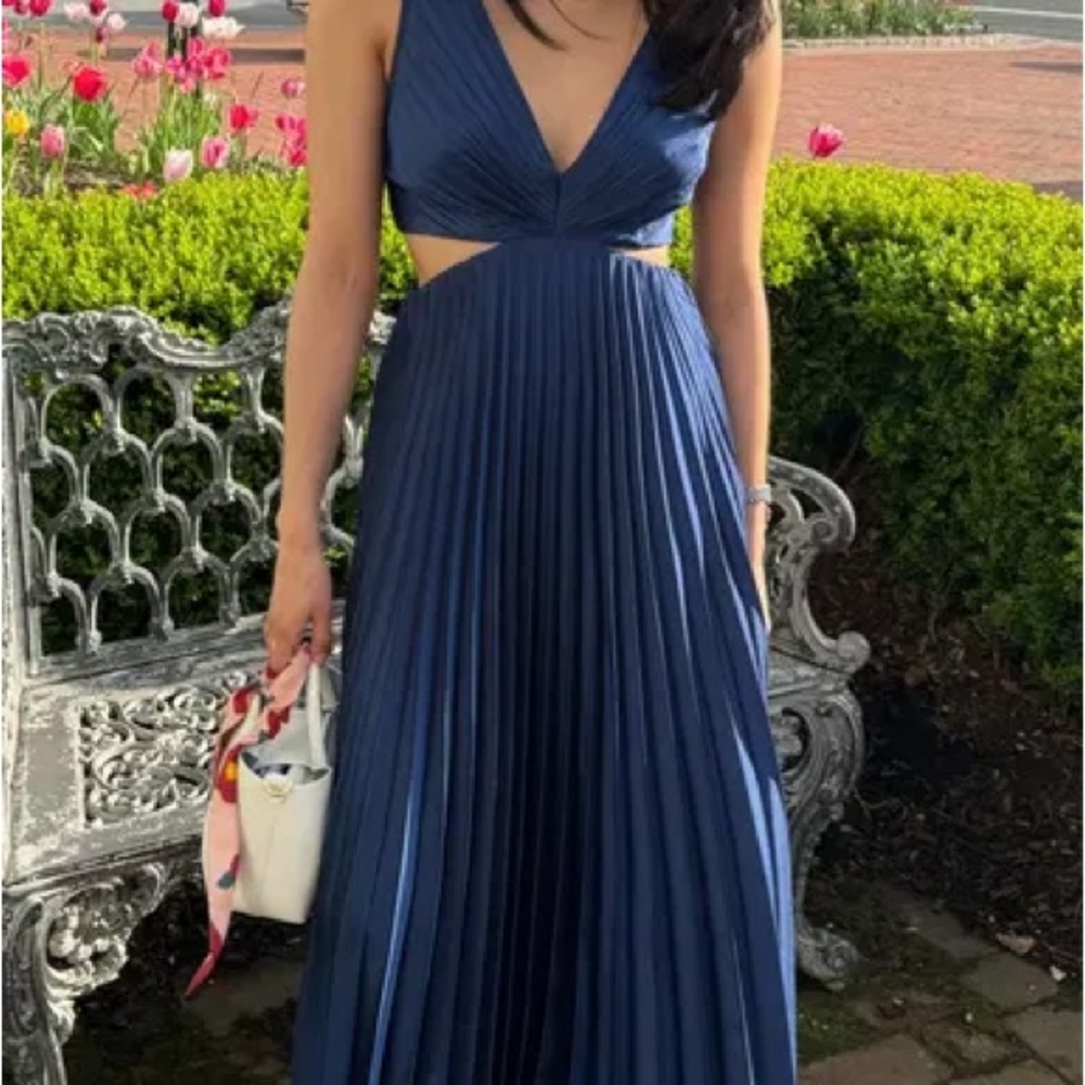 Abercrombie & Fitch Blue Pleated Dress
